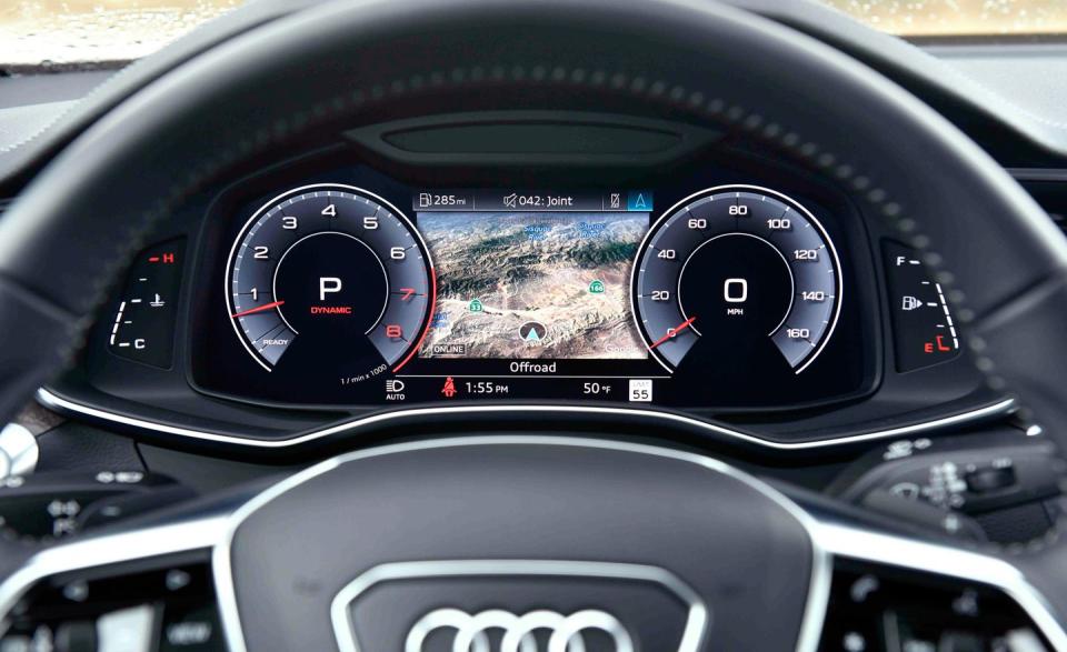 <p>With the exhaust ports aimed into the valley between the V-6's cylinder banks, Audi uses alternating exhaust gases from both banks to feed the blower's twin-scroll turbine.</p>