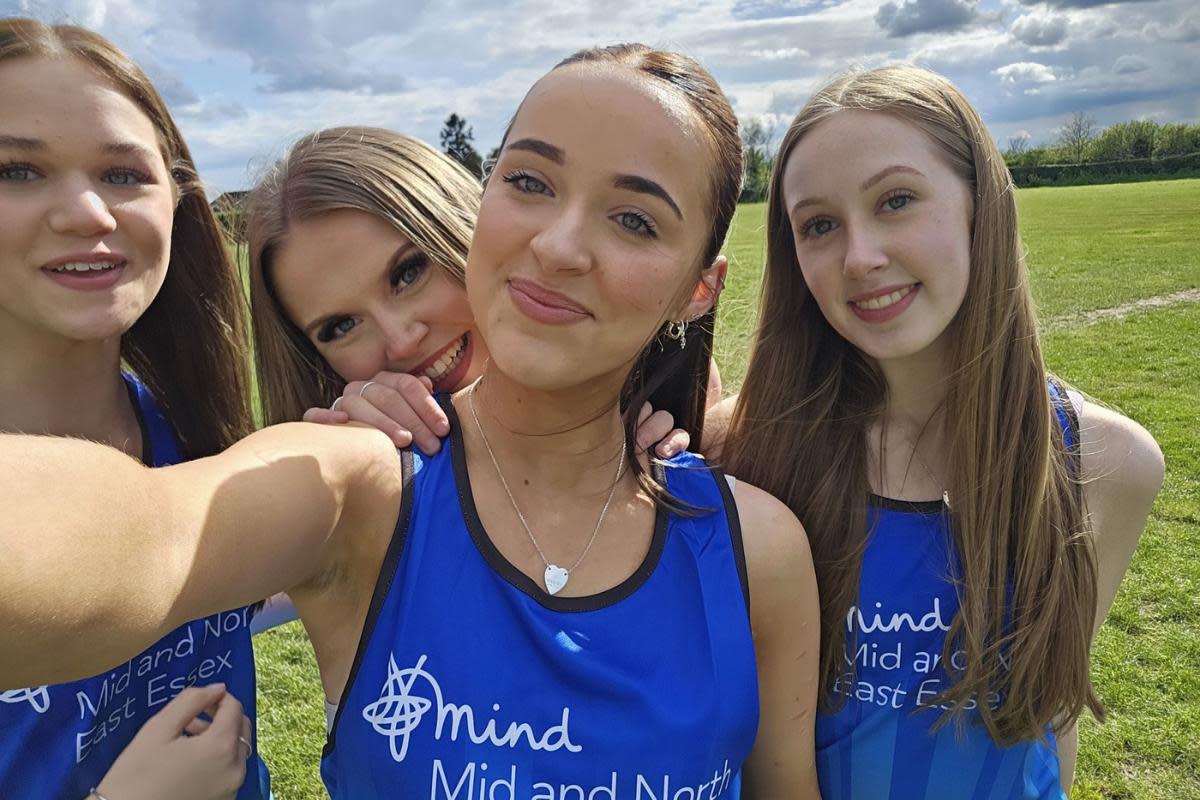 The charitable schoolgirls: (from left to right) Sophia Nock, Fleur Langmead, Scarlett Johnston and Lottie Boulter <i>(Image: Mid and North East Essex Mind)</i>