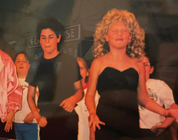 <p>Tobin Mitnick/Instagram</p> Taylor Swift in a school production of 'Grease' in 2000