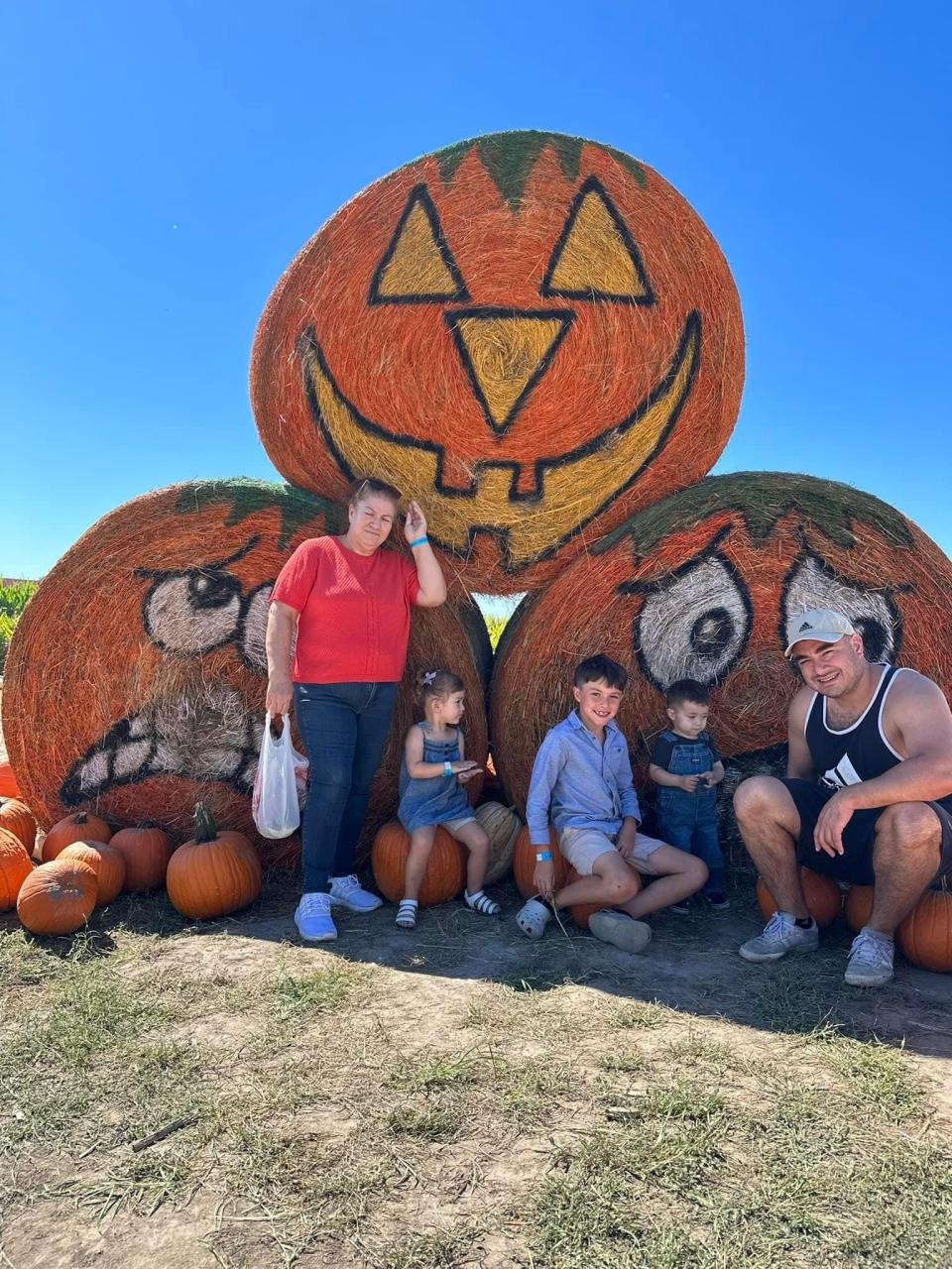 Maria Perez, at far left, was attacked by three dogs in her Round Rock neighborhood and required more than 60 stitches for the bites, said her daughter.