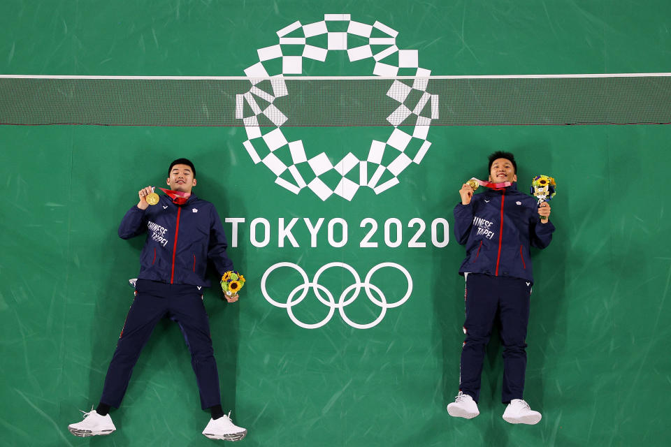 麟洋配在2021年夏天站上世界頂峰。(Photo by Rob Carr/Getty Images)