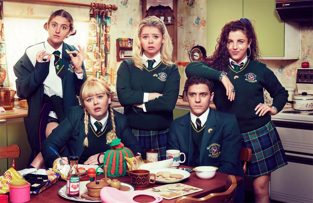 The cast of Derry Girls credit:Bang Showbiz