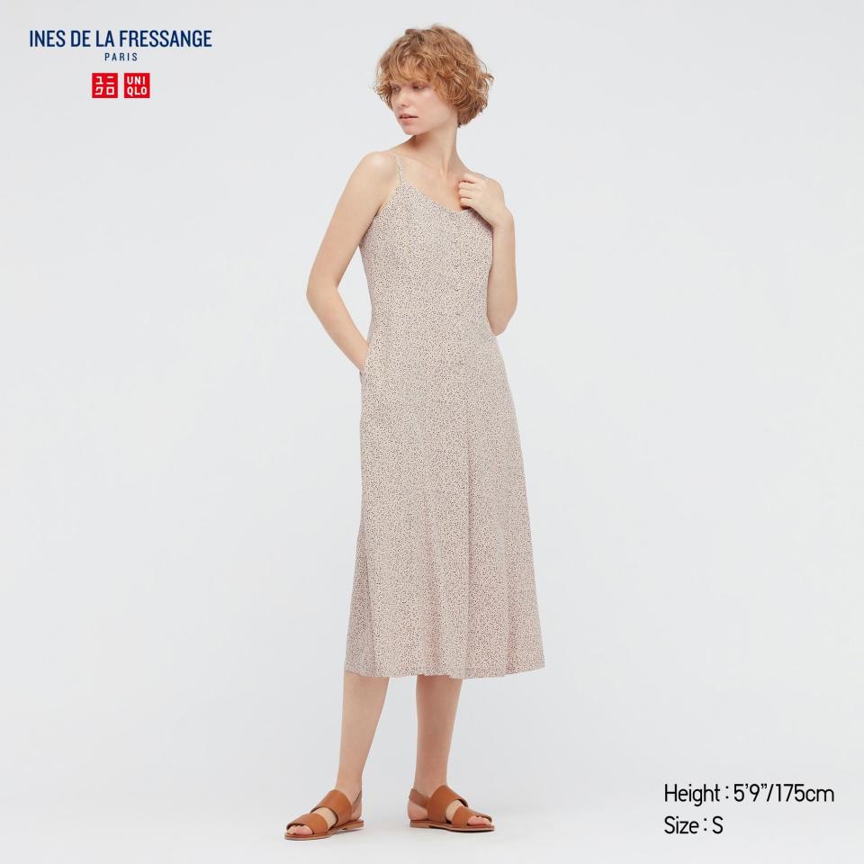 5) WOMEN RAYON PRINTED CAMISOLE DRESS (INES DE LA FRESSANGE)