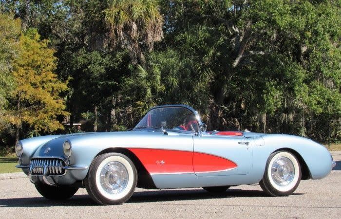 <img src="1957-chevrolet-corvette-convertible-1.jpg" alt="A restored 1957 Chevrolet Corvette finished in an ultra-rare color combination">