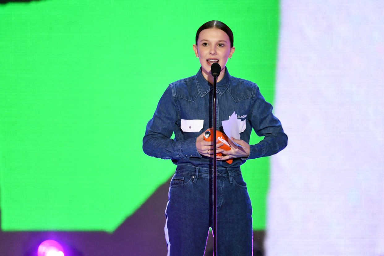 Millie Bobby Brown has shown her support to the victims of the Parkland shooting [Photo: Getty]