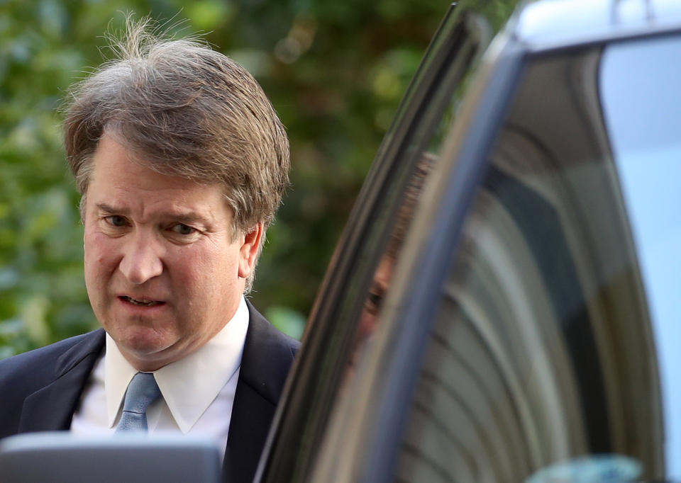 Judge Brett Kavanaugh leaves his home in Chevy Chase, Md., on Wednesday. (Photo: Win McNamee/Getty Images)