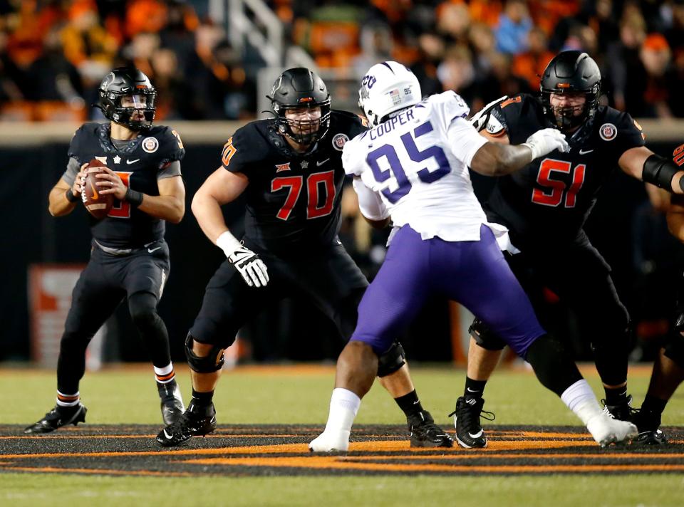 Oklahoma State's Hunter Woodard (70) is one of the Big 12's top offensive linemen.