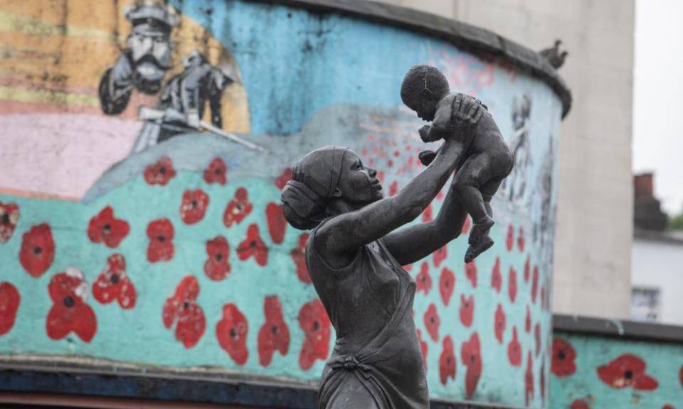 The bronze woman in Stockwell, London, depicts a woman of African descent