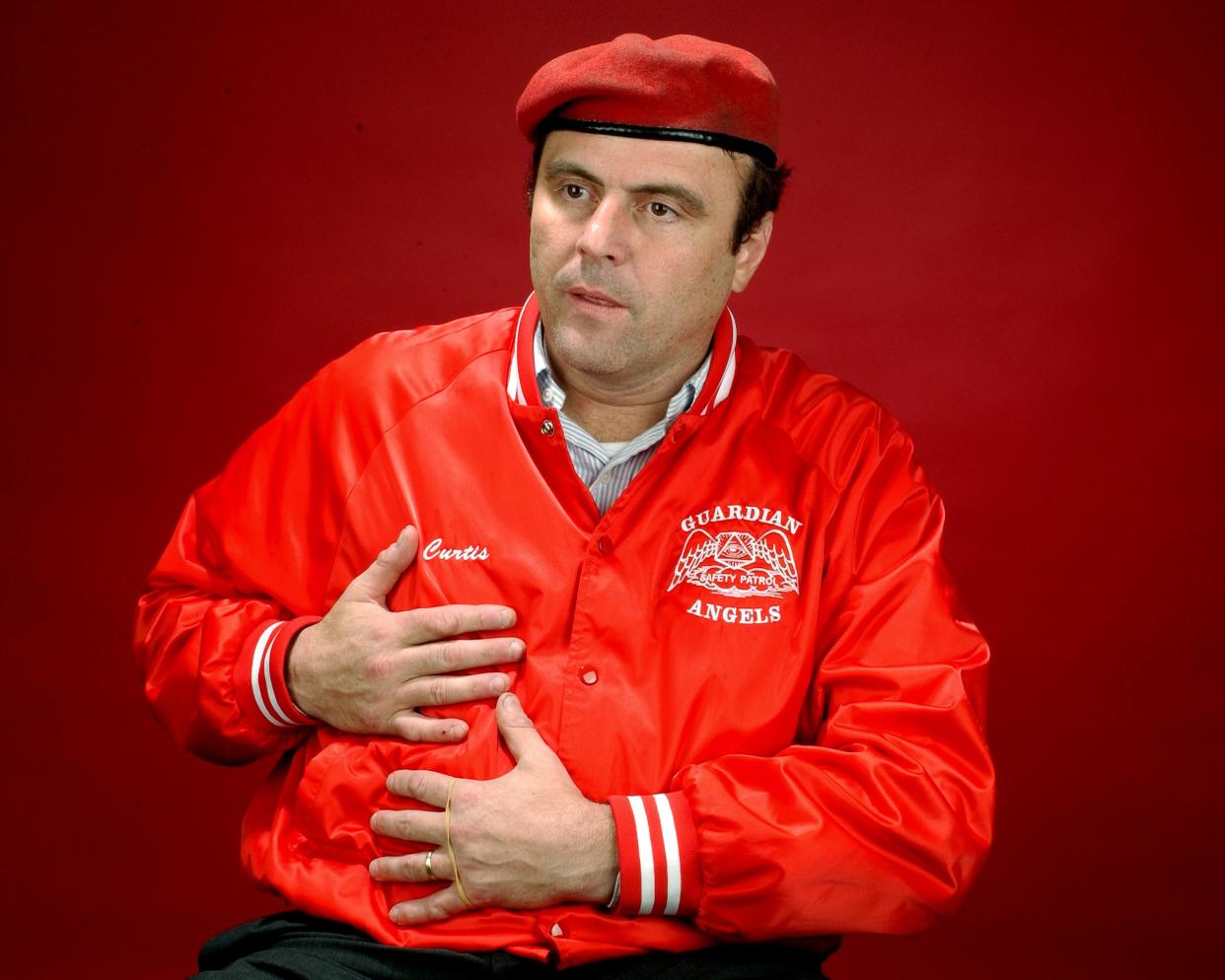 Curtis Sliwa has often worn a bomber jacket through the years.