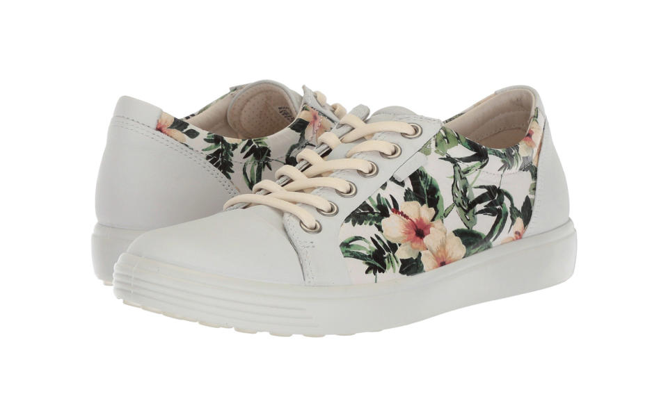 Ecco Soft 7 Women’s Sneaker in White/Flower Print