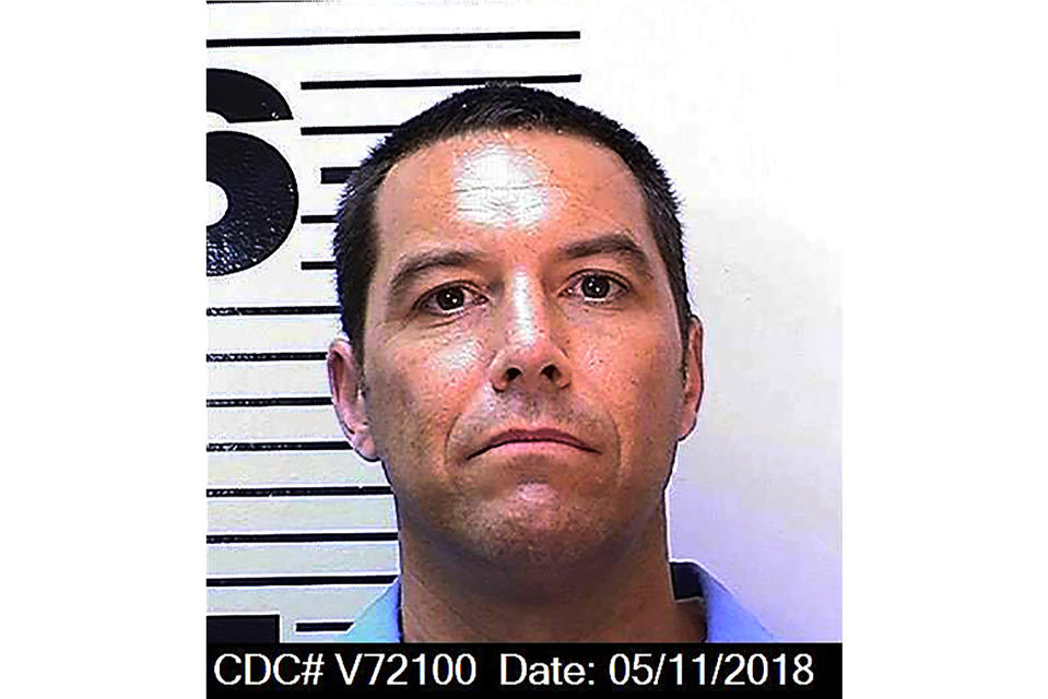 This May 11, 2018 photo from the California Department of Corrections and Rehabilitation shows Scott Peterson. Northern California prosecutors said Friday, Oct. 23, 2020 they will again seek the death penalty for Peterson in the slaying of his pregnant wife and unborn son nearly 19 years ago, even as a county judge considers throwing out his underlying conviction because of a tainted juror. Stanislaus County District Attorney Birgit Fladager acted after the California Supreme Court in August overturned Peterson's 2005 death sentence in a case that attracted worldwide attention. (California Department of Corrections and Rehabilitation via AP)