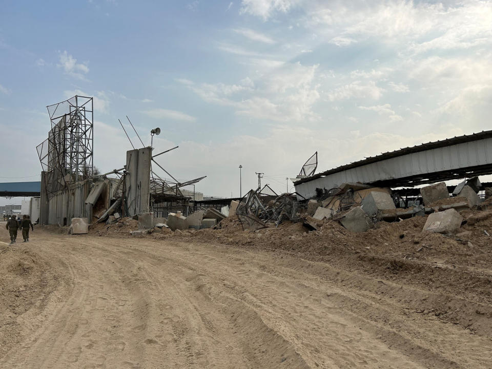 Part of the destroyed Erez border crossing with Gaza. (Josh Lederman / NBC News)