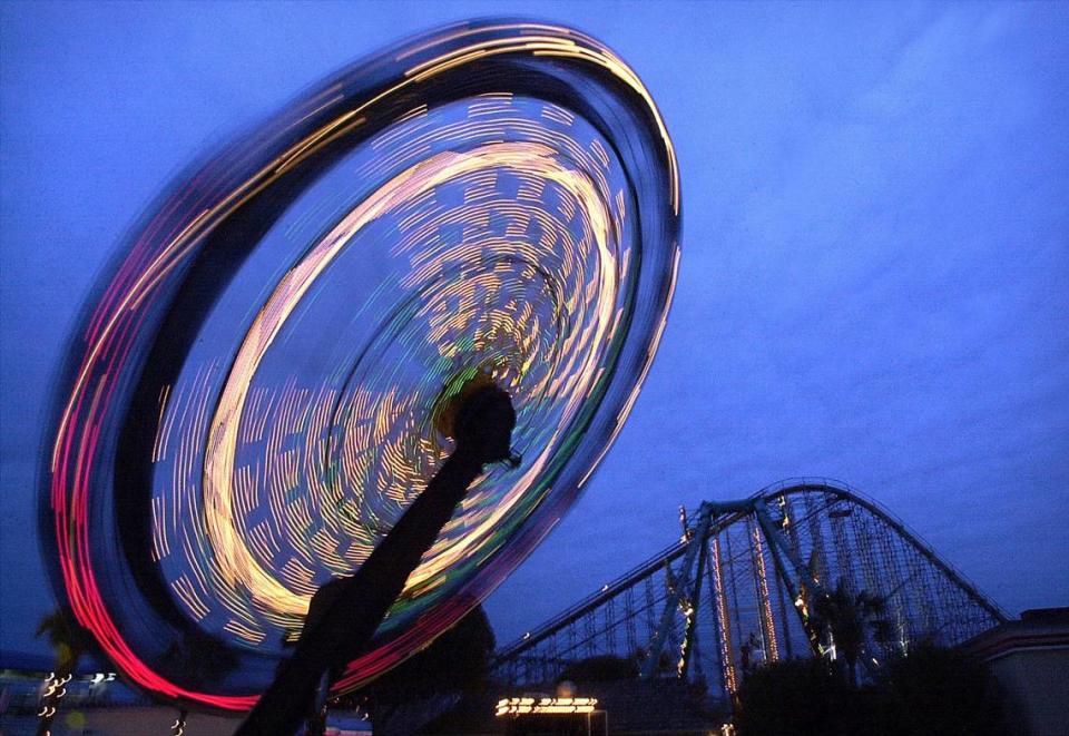 The Enterprise spins over the Myrtle Beach Pavilion Amusement Park on Friday, March 14, 2003. The park opened for the season on Friday. Published Sept. 27, 2016. Janet Blackmon Morgan/The Sun News