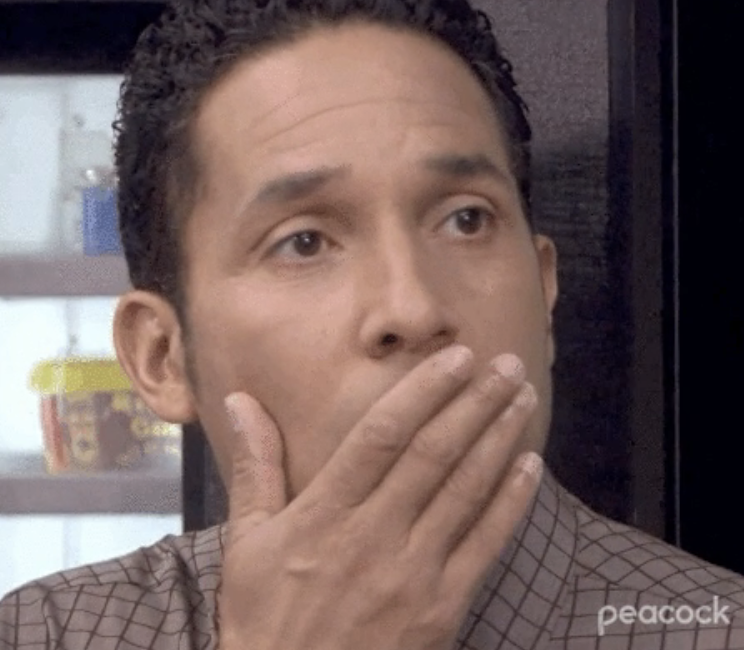 Oscar Nuñez in "The Office" (US) in shock