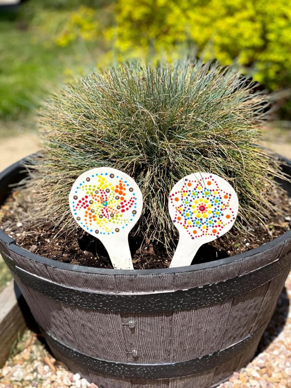 best backyard decor mandala garden markers