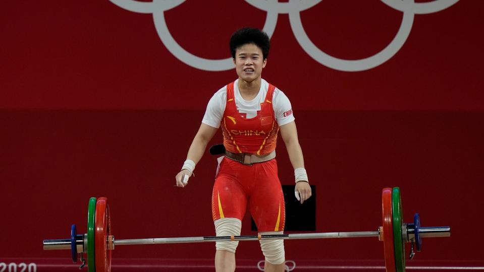 中國舉重選手侯志慧日前也遭拍醜照。（圖／AP NEWSROOM）