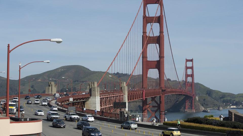 Golden Gate Bridge in San Francisco.  Der US-Bundesstaat Kalifornien will ab 2035 keine Autos mit Verbrennungsmotor mehr zulassen.