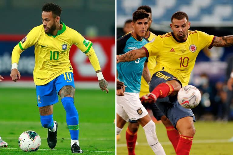 Neymar y Edwin Cardona se enfrentarán por la fecha 4 del Grupo B de la Copa América 2021