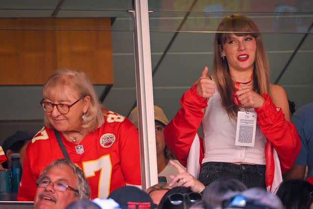 <p>Tammy Ljungblad/Kansas City Star/Tribune News Service via Getty </p> Donna Kelce and Taylor Swift