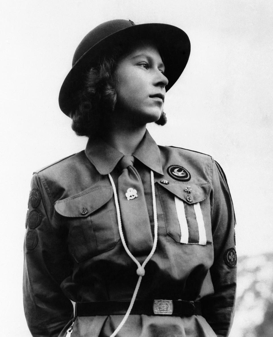 Queen Elizabeth in a military uniform in 1943.