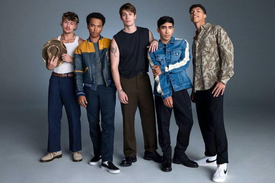 <p>Alisha Wetherill/Amazon MGM Studios</p> August Moon: Vik White as Simon, Raymond Cham as Oliver, Nicholas Galitzine as Hayes Campbell, Dakota Adan as Rory and Jaiden Anthony as Adrian