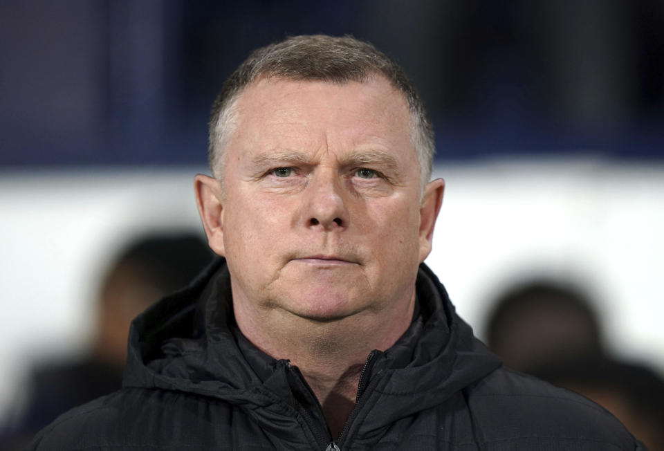 FILE - Coventry City manager Mark Robins during the Sky Bet Championship match between West Bromwich Albion and Coventry City at The Hawthorns, West Bromwich, England, March 1, 2024. In 1990 Mark Robins scored a goal that has long-been credited for saving former Manchester United manager Alex Ferguson his job and provided the platform for more than two decades of success. Now Robins could push current United manager Erik ten Hag closer to the brink if he leads second division Coventry to a shock win in Sunday’s FA Cup semifinal.(Bradley Collyer/PA via AP, File)