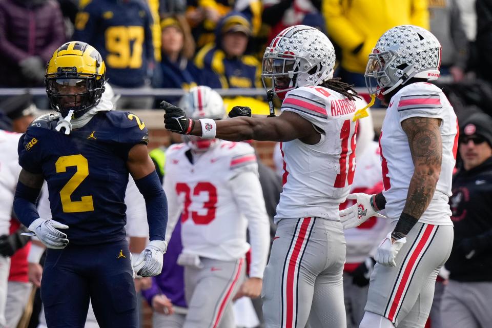 Ohio State's Marvin Harrison Jr. was voted the Big Ten's Offensive Player of the Year and won honors as the Richter-Howard Receiver of the Year.