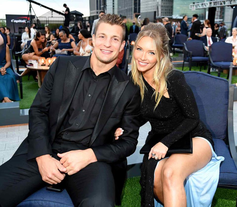 Rob Gronkowski and Camille Kostek attend the 2021 ESPY Awards at Rooftop At Pier 17 on July 10, 2021 in New York City