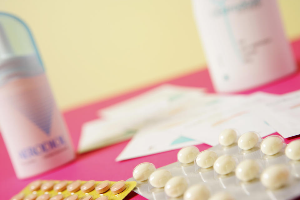 Pills and other forms of estradiol, a hormone drug commonly taken by transgender women.<span class="copyright">BSIP/Universal Images Group/Getty Images</span>