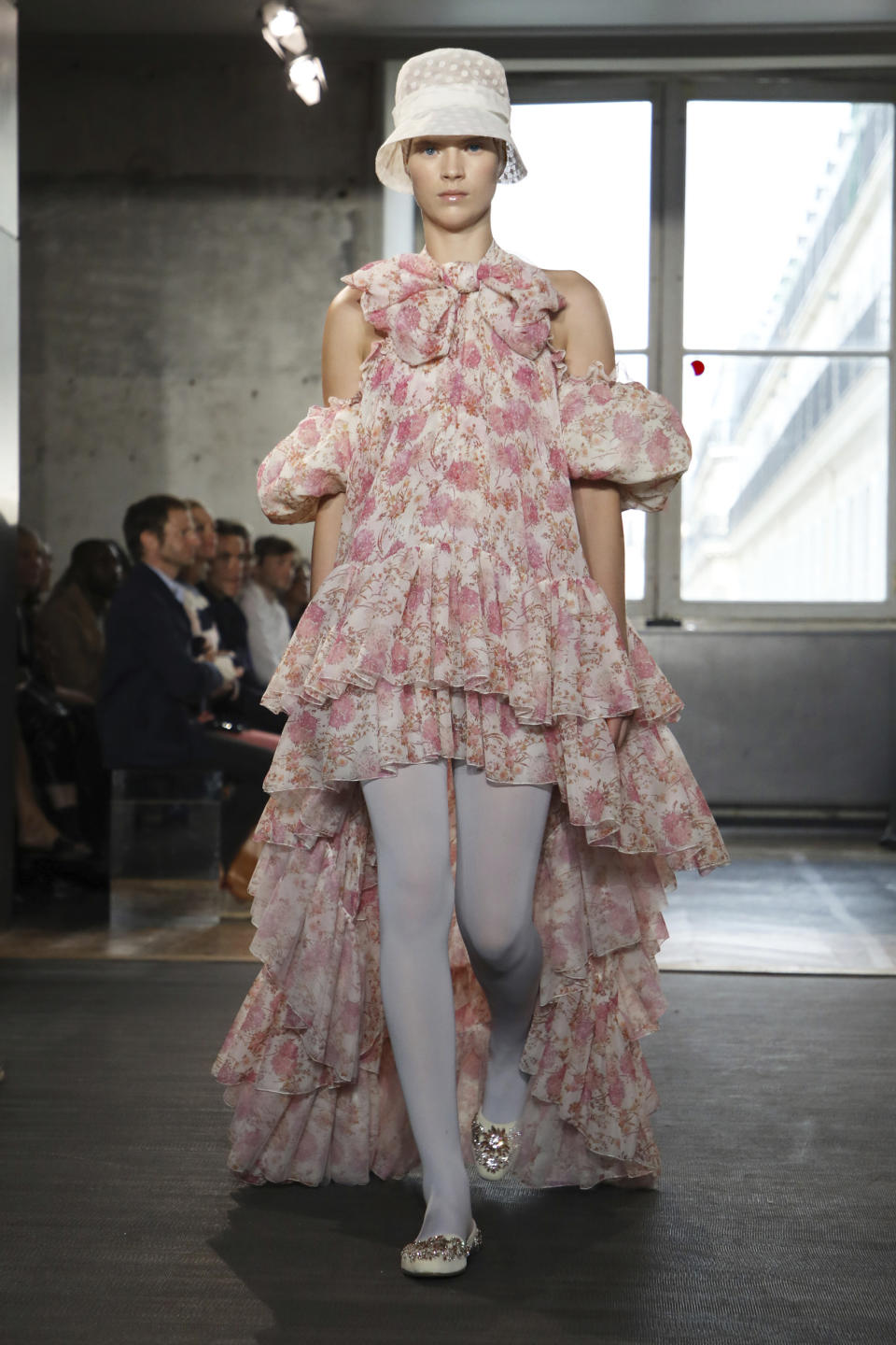 A model wears a creation as part of the Valli Ready To Wear Spring-Summer 2020 collection, unveiled during the fashion week, in Paris, Monday, Sept. 30, 2019. (Photo by Vianney Le Caer/Invision/AP)