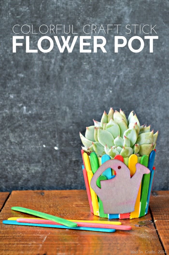 Craft Stick Flower Pot