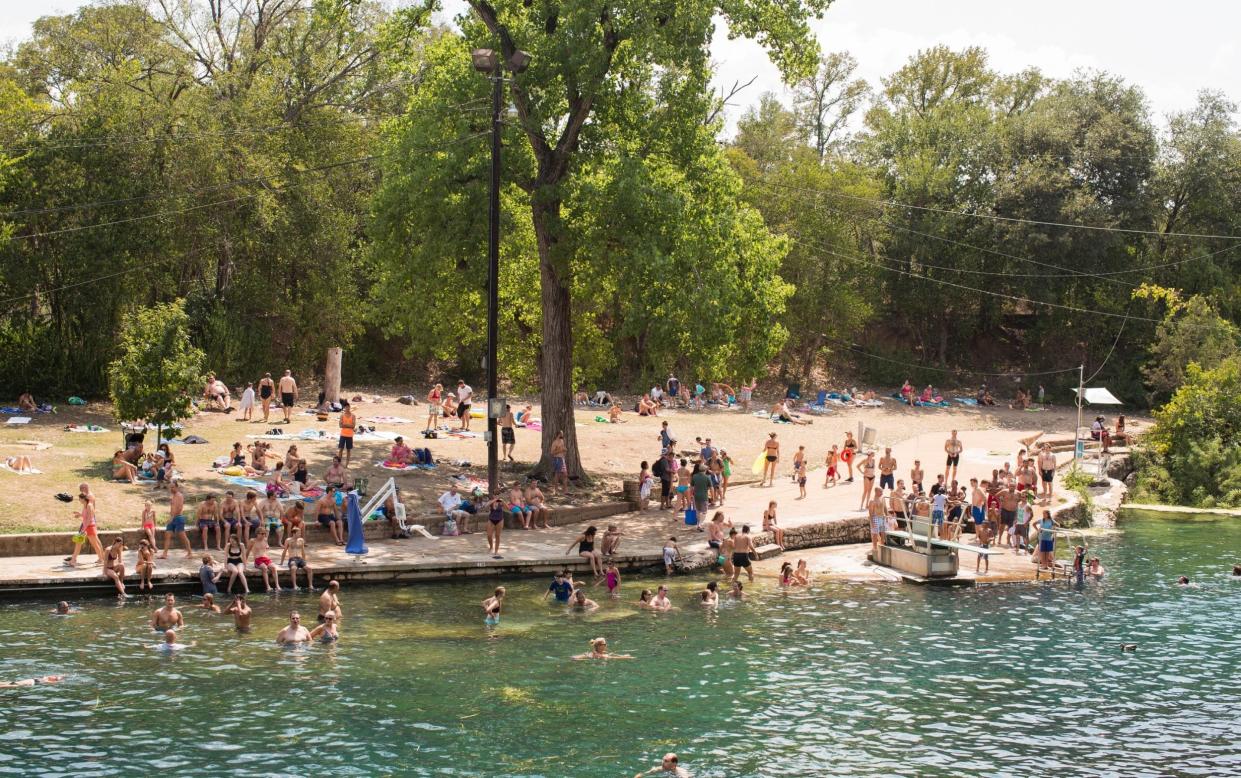 Barton Springs, the 900ft natural swimming hole just outside of Downtown Austin