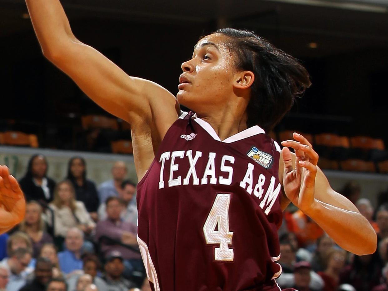 Sydney Carter of Texas A&M University in the Division I Women's Basketball Semifinals in 2011.