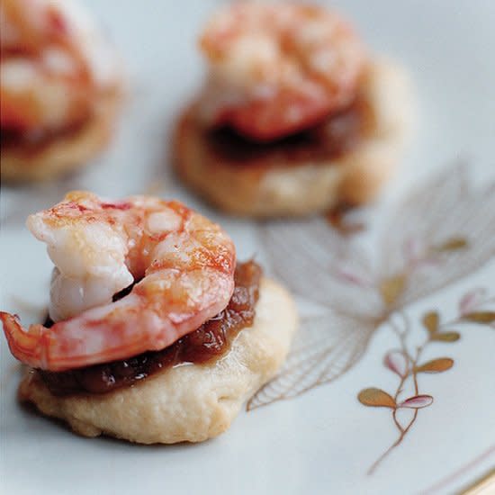 Flat Breads with Shrimp and Romesco Sauce