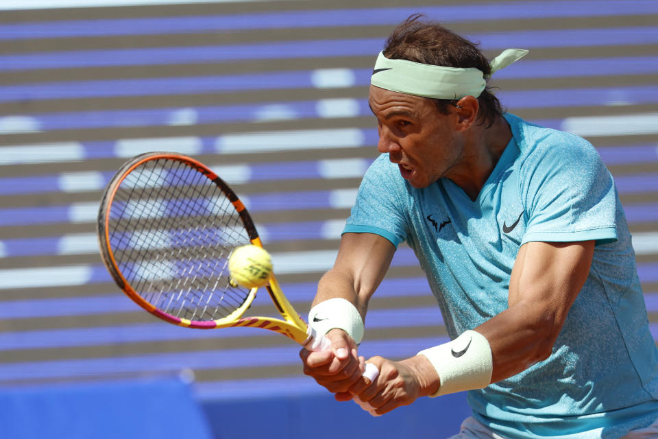 Rafael Nadal will play in his first singles final since the 2022 French Open when he takes the court at the Nordea Open on Sunday. (Photo by ADAM IHSE/TT/TT News Agency/AFP via Getty Images)