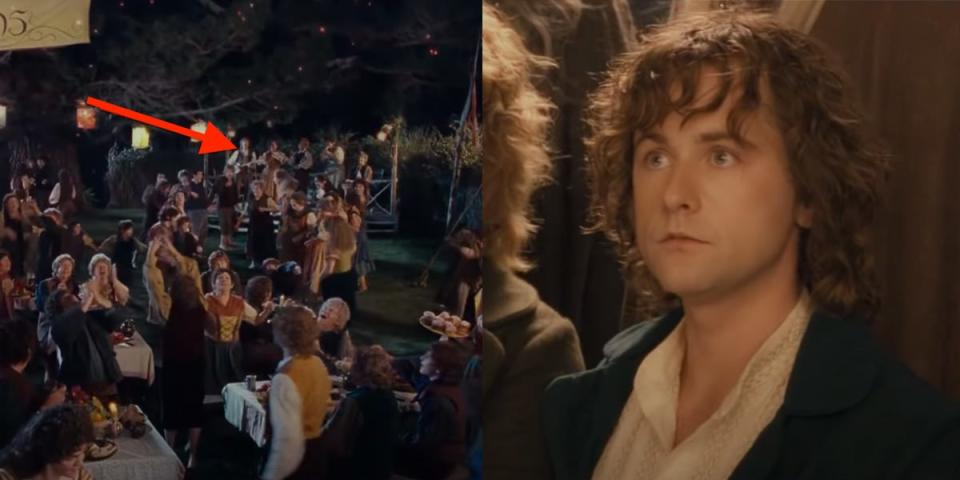 Pippin at Bilbo's birthday party band Lord of the Rings The Fellowship of the Ring New Line Cinema 