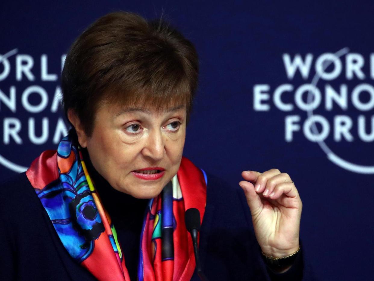 Managing director Kristalina Georgieva made her comments ahead of the World Economic Forum in Davos: Reuters