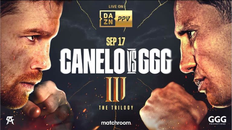 El afiche de la promoción de la pelea entre Canelo Álvarez y Gennady Golovkin; será el tercer combate entre ambos