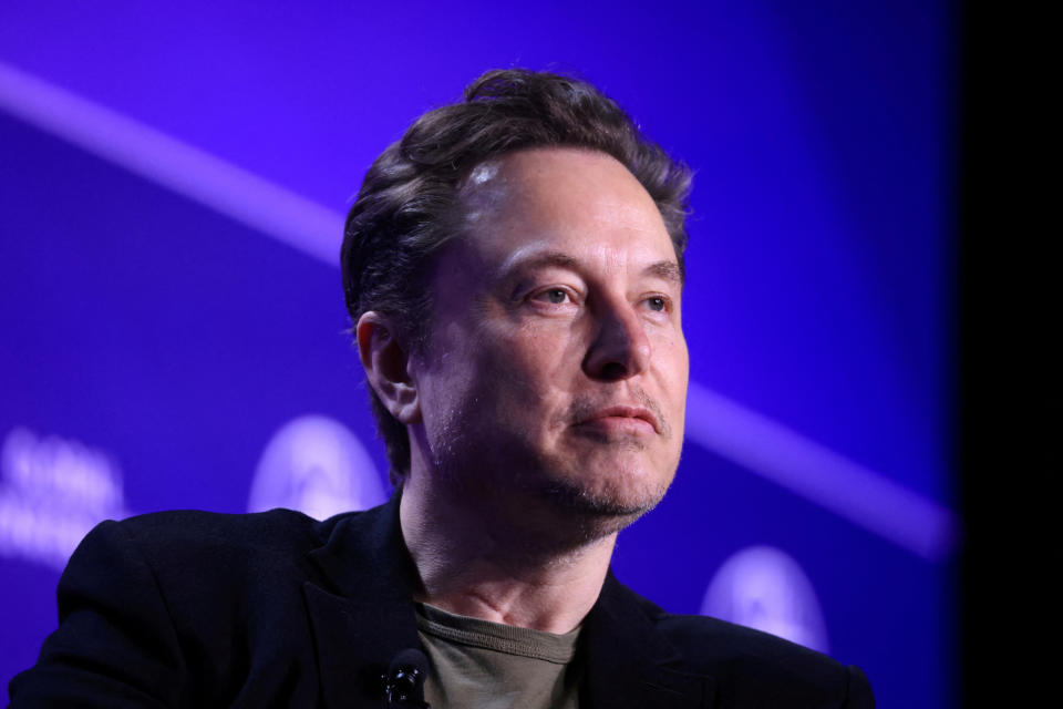 FILE PHOTO: Elon Musk, Chief Executive Officer of SpaceX and Tesla and owner of X looks on during the Milken Conference 2024 Global Conference Sessions at The Beverly Hilton in Beverly Hills, California, U.S., May 6, 2024. REUTERS/David Swanson/File Photo