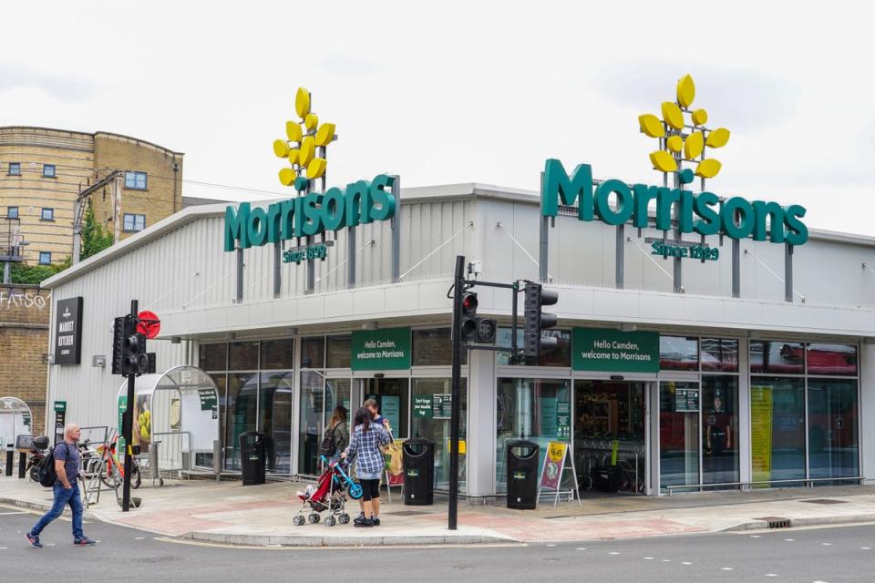 A branch of Morrisons supermarket in Camden, London. The retailer saw earnings slip over the past year amid a consumer spending squeeze (Ian West/PA) (PA Archive)