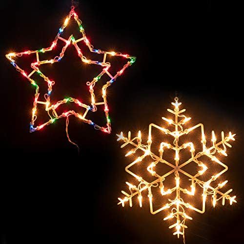 10) Star and Snowflake Window Decorations (Set of 2)