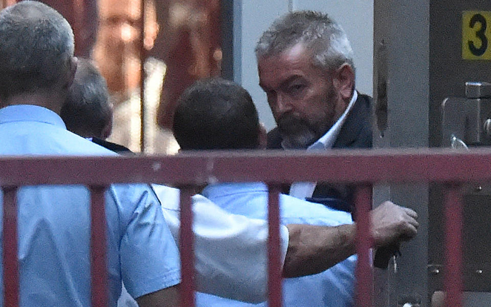 Borce Ristevski arriving for sentencing at the Melbourne Supreme Court on Thursday. Source: AAP