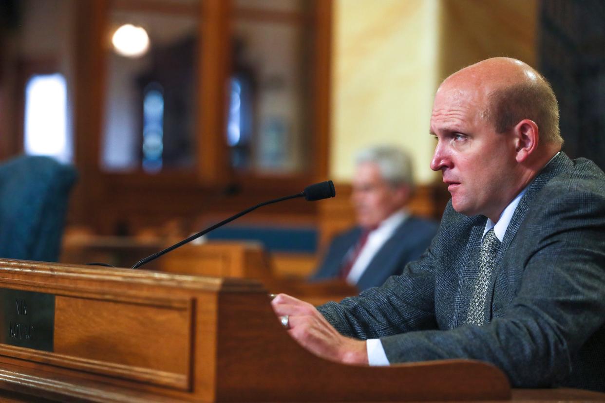 Nicholas Kovac, 3rd District, listens during the Milwaukee Common Council meeting Wednesday, July 7, 2021, in the Common Council Chambers at Milwaukee City Hall.