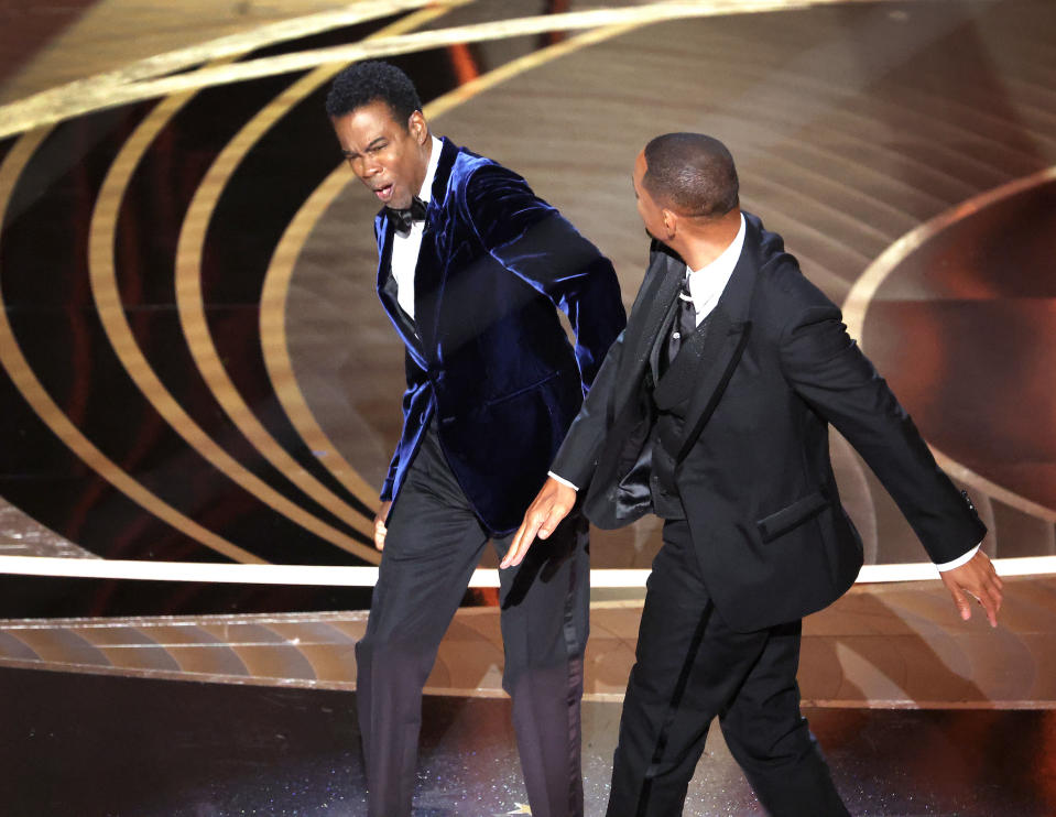 Will Smith slapping Chris Rock at the Oscars