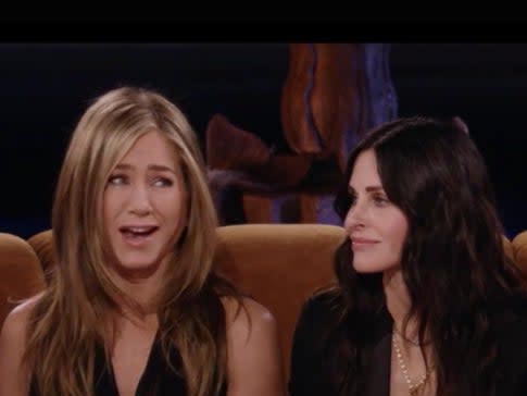 Jennifer Aniston and Courteney Cox in ‘Friends: The Reunion’ (Warner Bros Entertainment Inc)