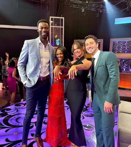 <p>Charity Lawson Instagram</p> Dotun Olubeko, Charity Lawson, Kelsey Anderson, and Joey Graziadei at the After the Final Rose ceremony on March 25, 2024.