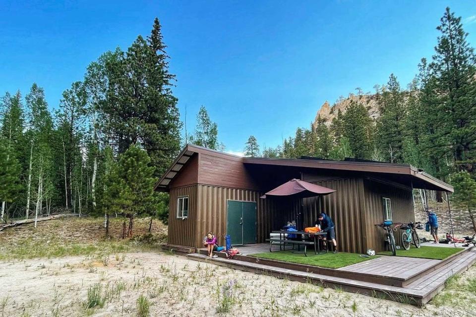 Hells Backbone Hut, one of five backcountry accommodations along the Aquarius Trail Hut System in southern Utah