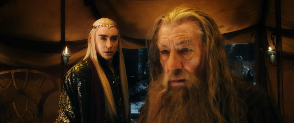 Lee Paace and Ian McKellen in "The Battle of the Five Armies"