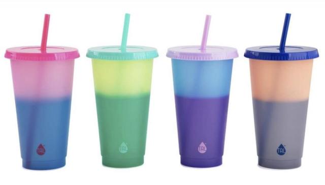 Color Changing 4-Count Lidded Tumbler & Straw Set