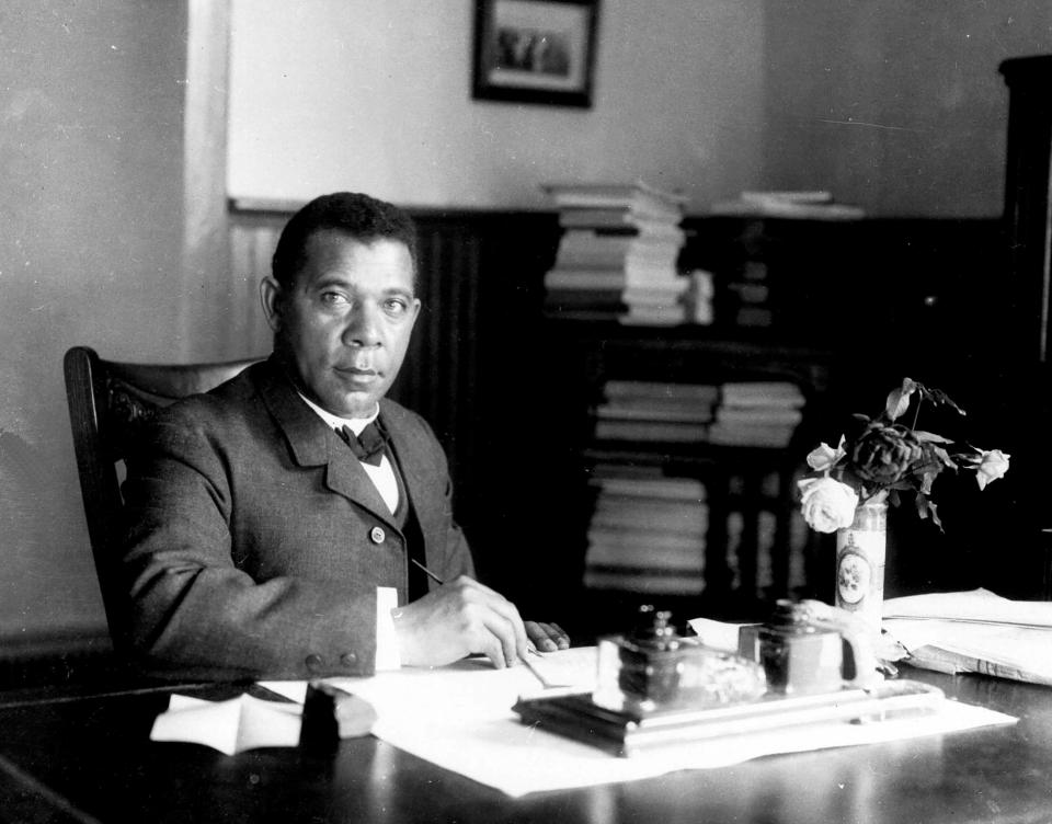 Booker T. Washington, here in 1894, was invited by President Theodore Roosevelt to dine in 1901. Roosevelt often invited people to dinner to discuss public affairs when the day’s meeting calendar was too full. Furor erupted over the first time that an African American was entertained at the White House.